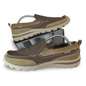 Skechers Relaxed Fit Superior Milford‎ Slip-on Shoes Men's 11 Light Brown 64365